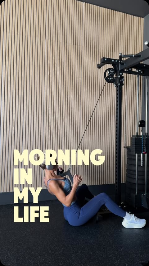 Instagram post by @samcfit_ for Abercrombie & Fitch. Caption reads: Spend the morning with me! I love romanticizing my....