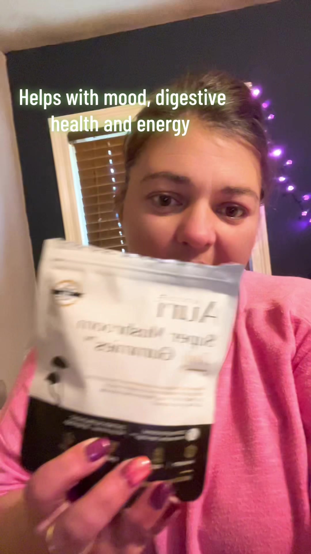 TikTok post by @courtney061313 for Auri Nutrition. Caption reads: [...] #gummies #health #focus #mood @Auri....