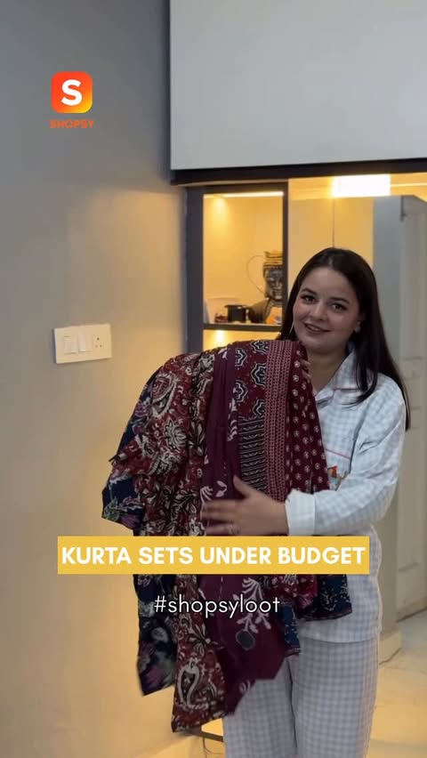 Instagram post by @himanisaklani_ for Shopsy Selects. Caption reads: Comment link” for these beautiful kurta sets🔗....