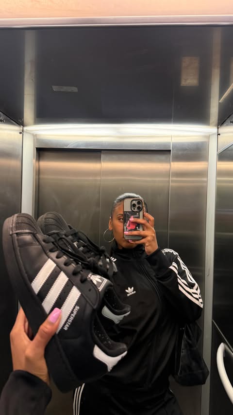 Instagram post by @shelenzamora for adidas. Caption reads: AD THEY CAN’T TRAP THIS RAT 👟🐀✨ @adidasuk....