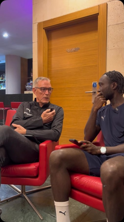 Instagram post by @emmanuelogura for SkyShowtime. Caption reads: #schmeichel  #skyshowtimedanmark....