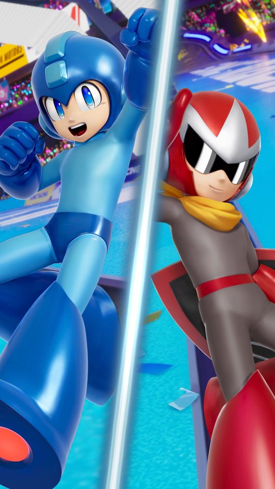 Instagram post by @sonicthehedgehog for SEGA. Caption reads: Did someone say Mega Man in Sonic Racing:....