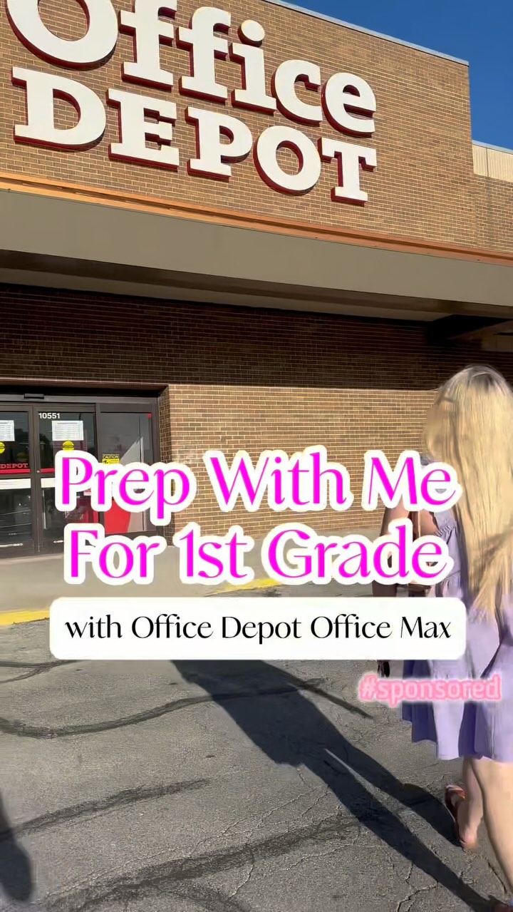 Instagram post by @teachingthetinies for Office Depot. Caption reads: #sponsored Who else never outgrew their love for....