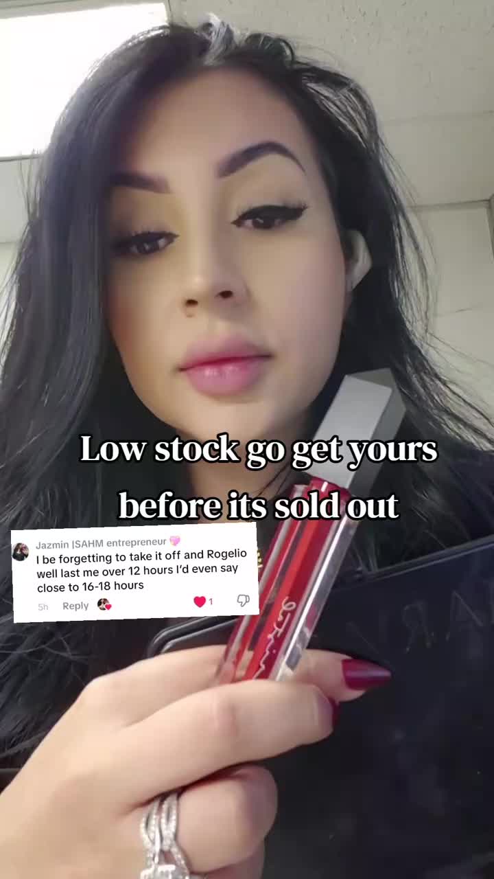 TikTok post by @idab_01 for Cristal Cosmetics. Caption reads: #cristalcosmetics #redlipstick #redlips [...].
