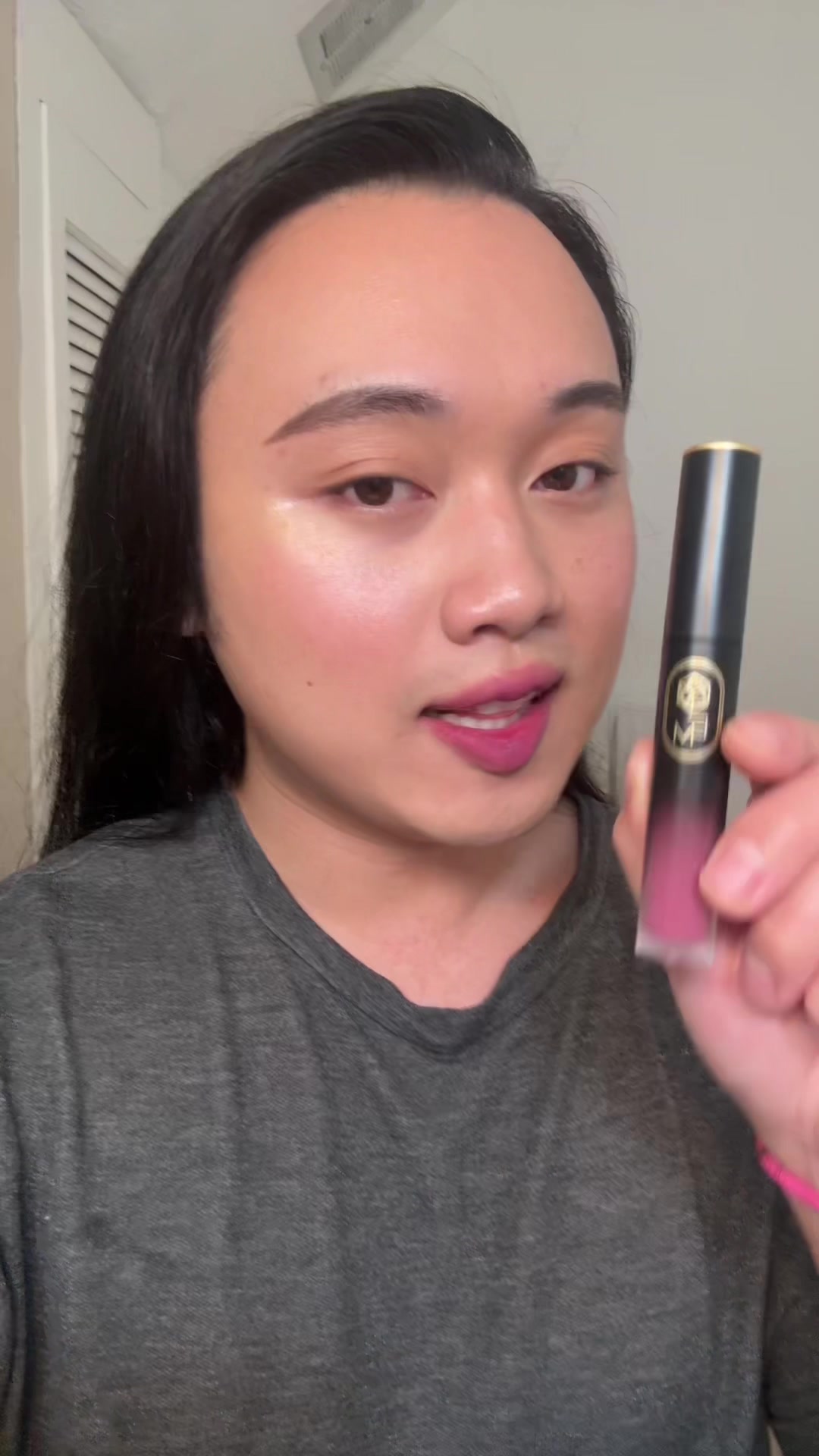 TikTok post by @ethanphoenixx for EM Cosmetics. Caption reads: ALL Em Cosmetics lip products are 🔥🔥🔥 @EM....