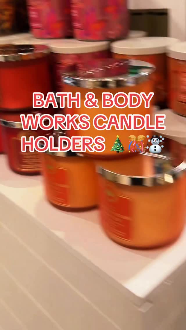 Instagram post by @boujeefindsofficial for Bath & Body Works. Caption reads: #bathandbodyworkscandleholders....