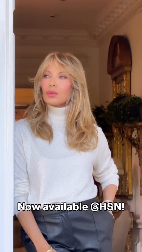 Instagram post by @realjaclynsmith for HSN. Caption reads: Shop this sweater and more festive separates, plus....