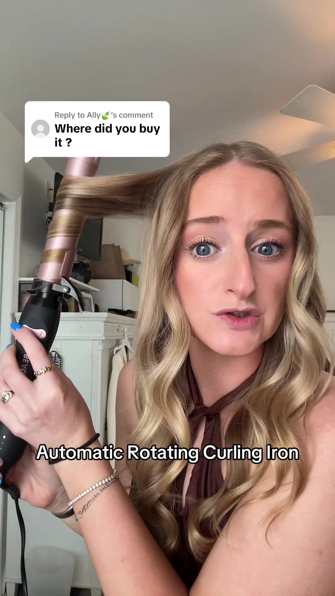 TikTok post by @devinris for Beachwaver. Caption reads: [...] in less than 10 mins💗 @TheBeachwaver....