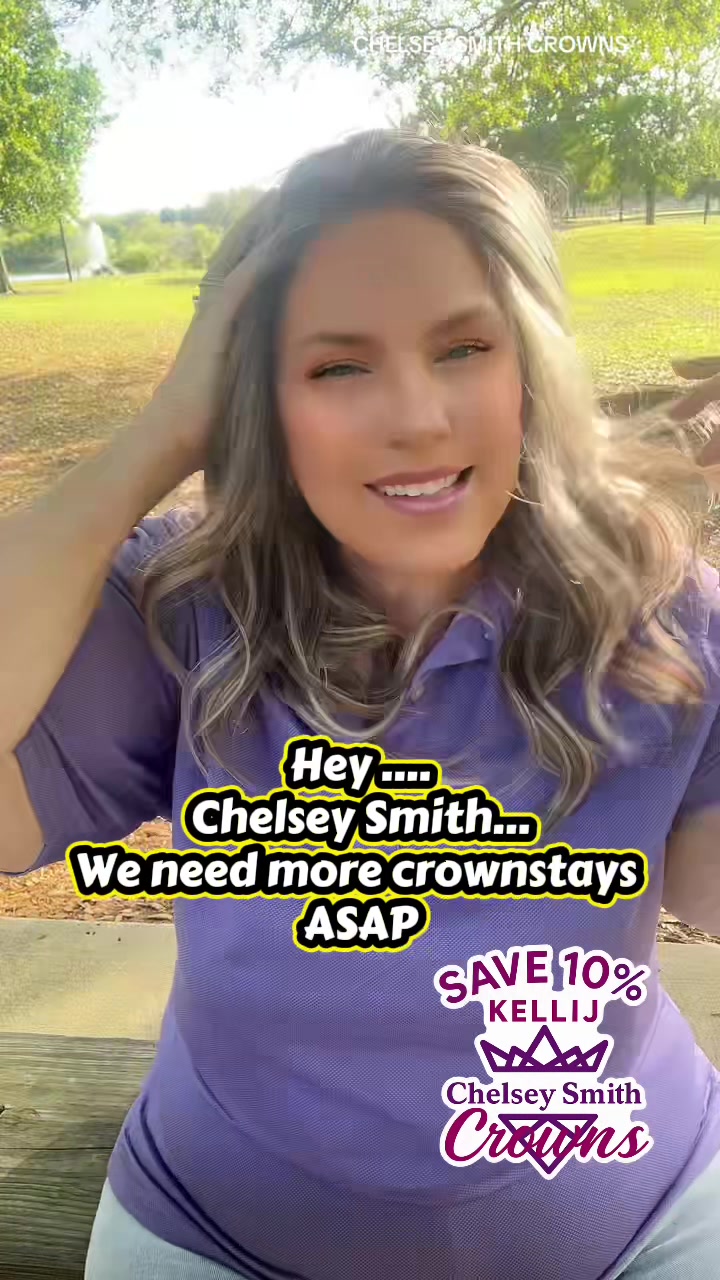 TikTok post by @kellijones32 for Chelsey Smith Cosmetics. Caption reads: [...] #chelseysmithcrowns #wigtok #csc....
