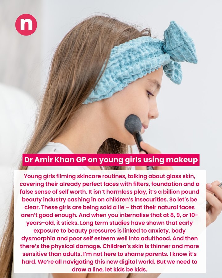 Instagram post by @doctoramirkhan for Netmums. Caption reads: ‘We need to draw a line, let kids be....