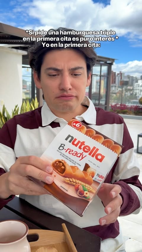 Instagram post by @eljose.bb for Nutella. Caption reads: No me invites una hamburguesa si no me das un....
