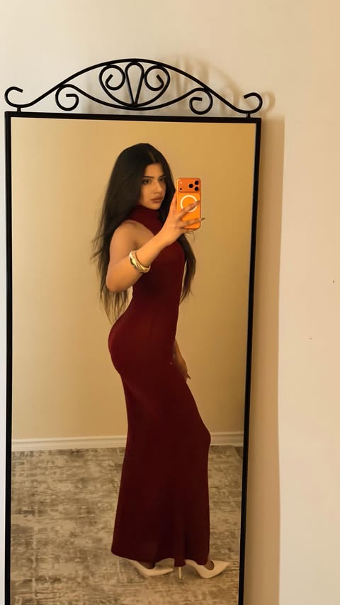 Instagram post by @sana.ssharma for Rihoas. Caption reads: The perfect Red dress♥️
👗-@rihoas_official 
Use....