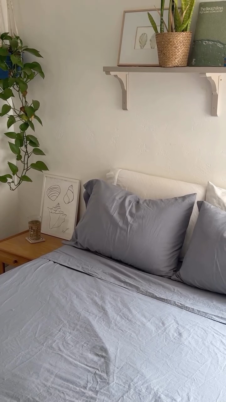 Instagram post by @mckennafairey for Coyuchi. Caption reads: [...] on can actually affect your sleep. But....