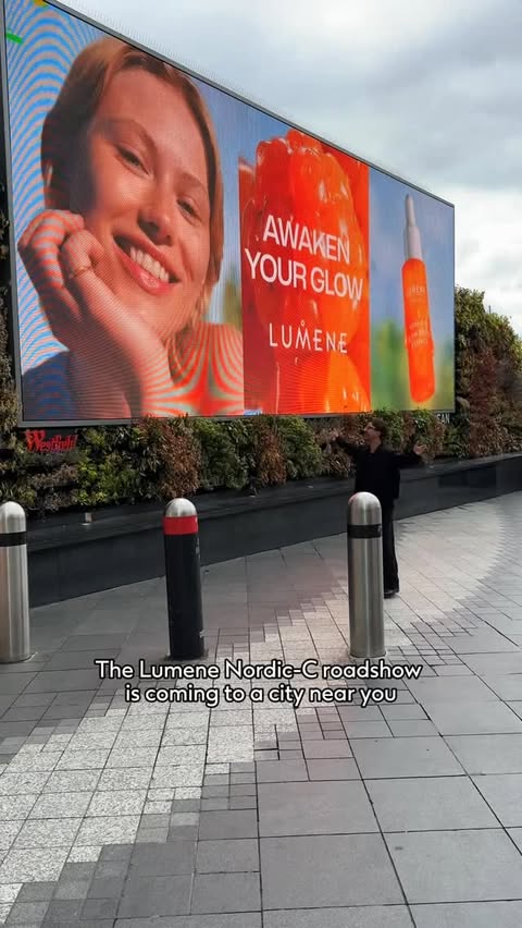Instagram post by @andrewdwheatcroft for LUMENE. Caption reads: AD The Lumene Nordic-C Roadshow is coming to a....