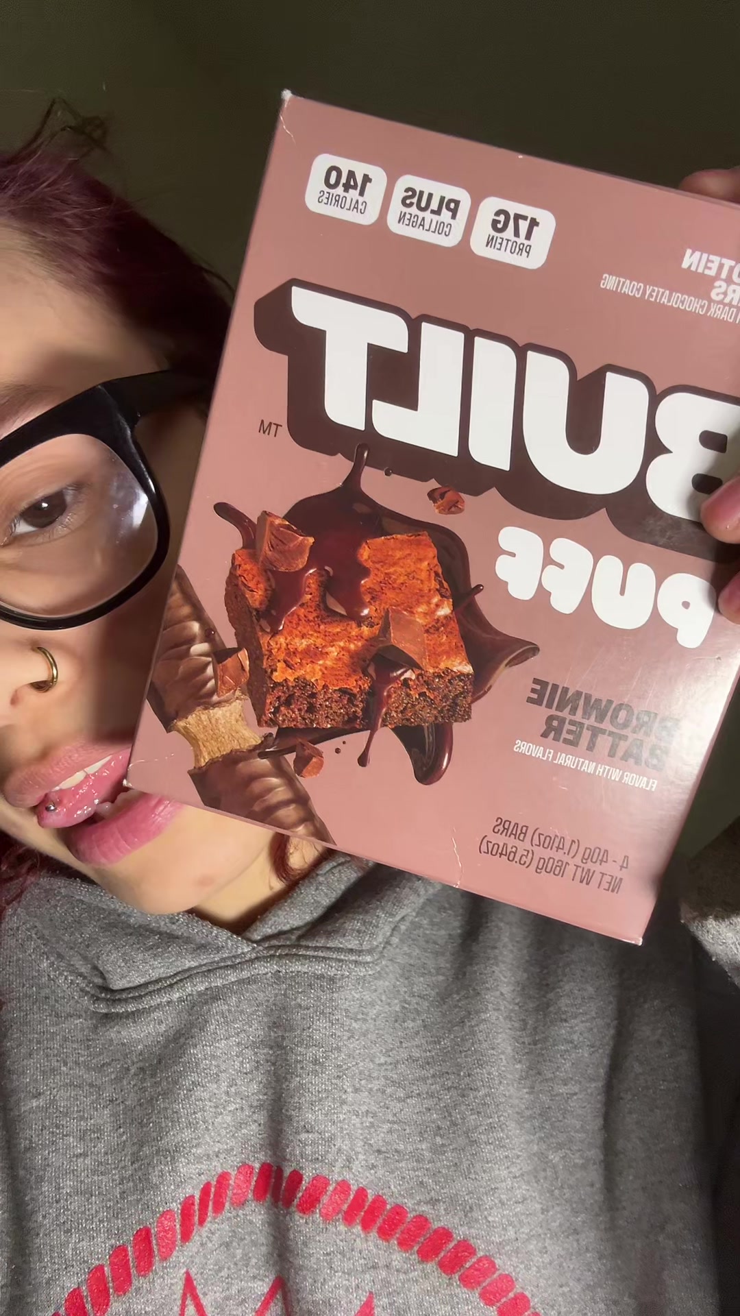 TikTok post by @selenamarie_x0 for BUILT Bar. Caption reads: [...] free I love the marshmallow texture....