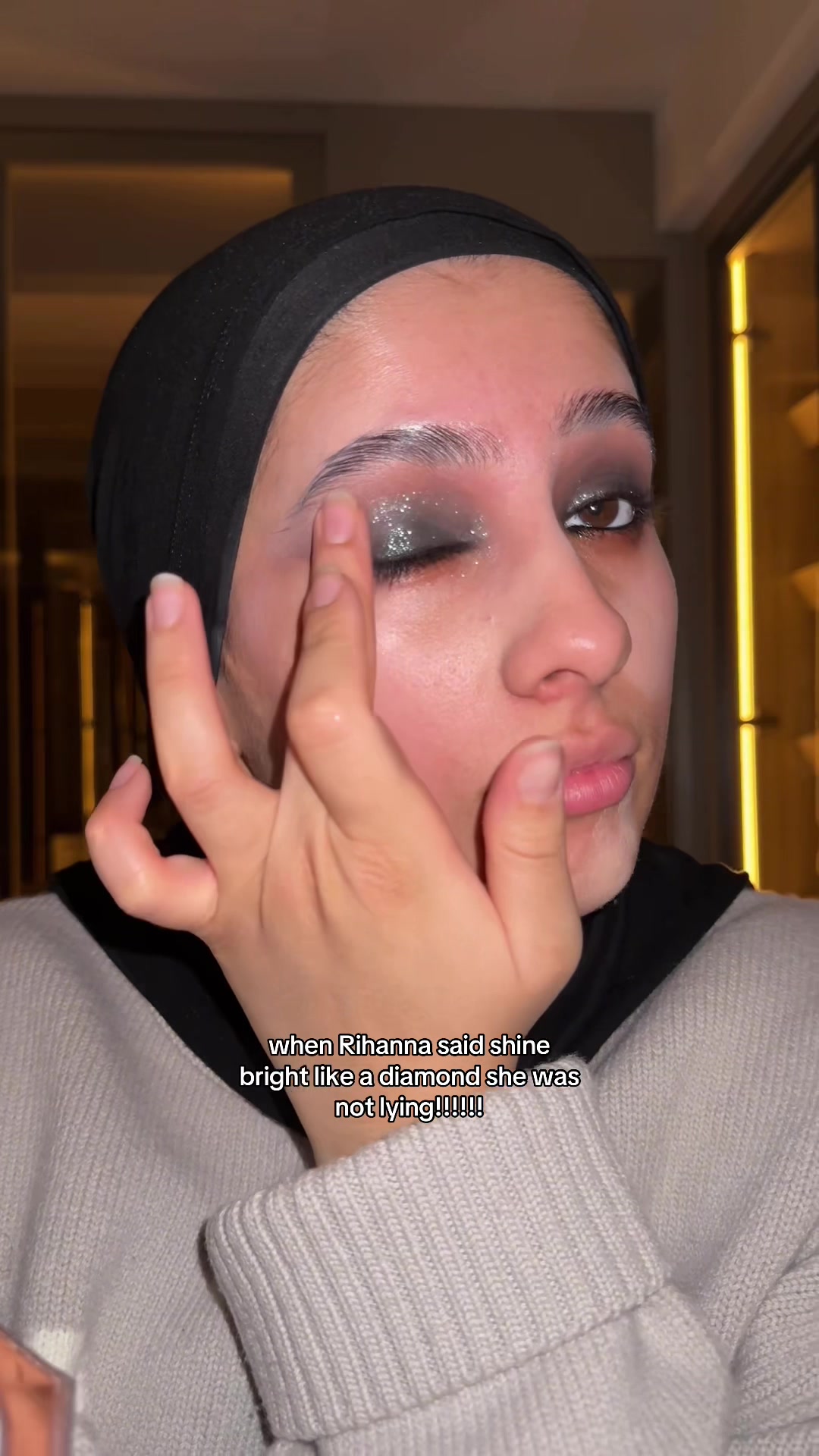 TikTok post by @frishtaxx for Fenty Beauty. Caption reads: this elevated my eye look SO MUCH this is....