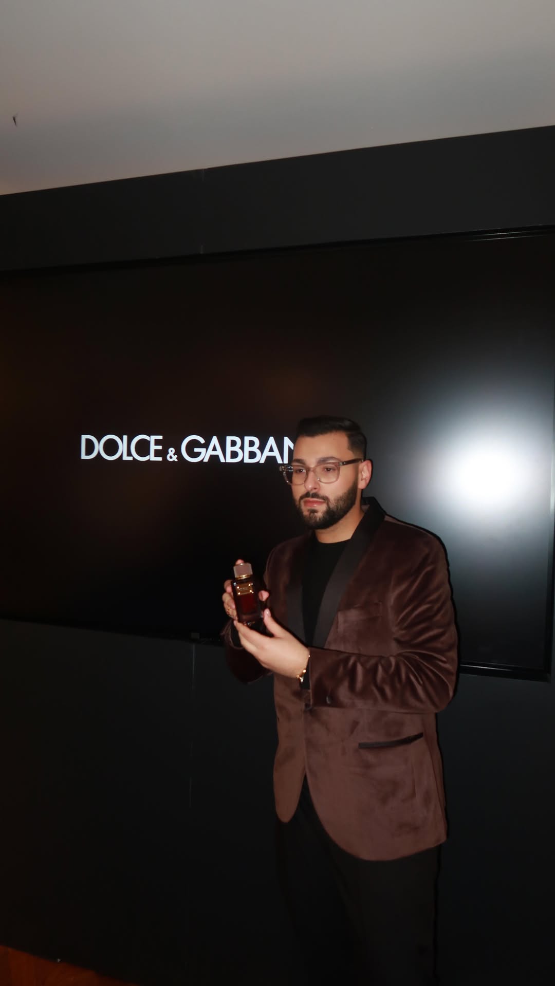 Instagram post by an influencer for Dolce&Gabbana Beauty. Caption reads: Let’s go to an event with @dolcegabbana 🖤 - Thank....
