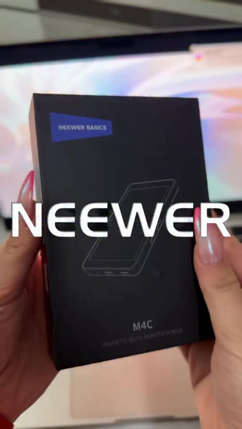 Instagram post by @mariamm_dzirkvadze for NEEWER. Caption reads: 🎥✨ Obsessed with this NEEWER 4” Vlog Monitor!....