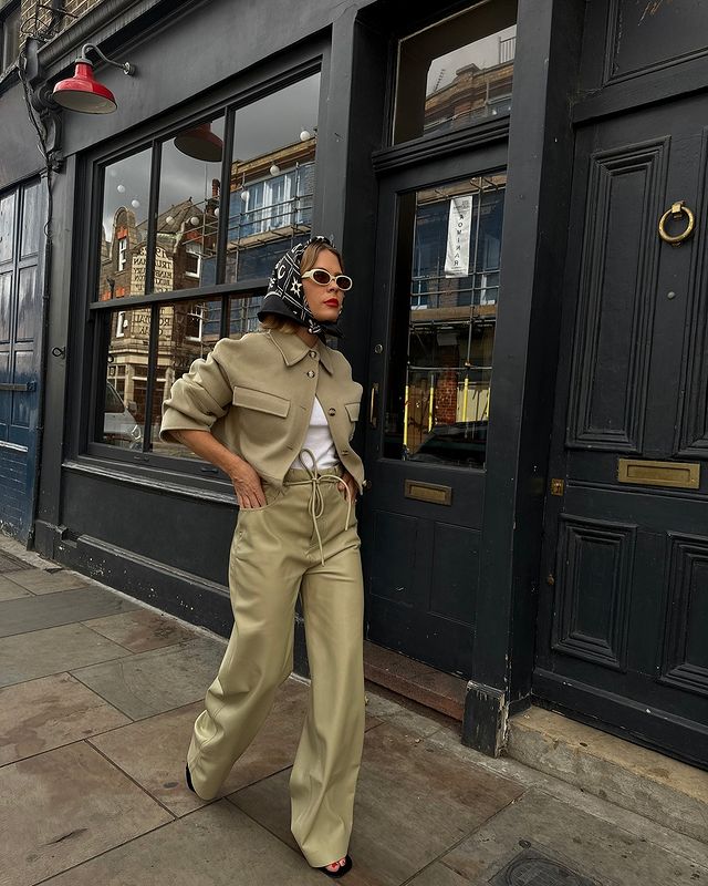 Instagram post by @jessie_bush for Nanushka. Caption reads: There’s always something a little bit nostalgic....