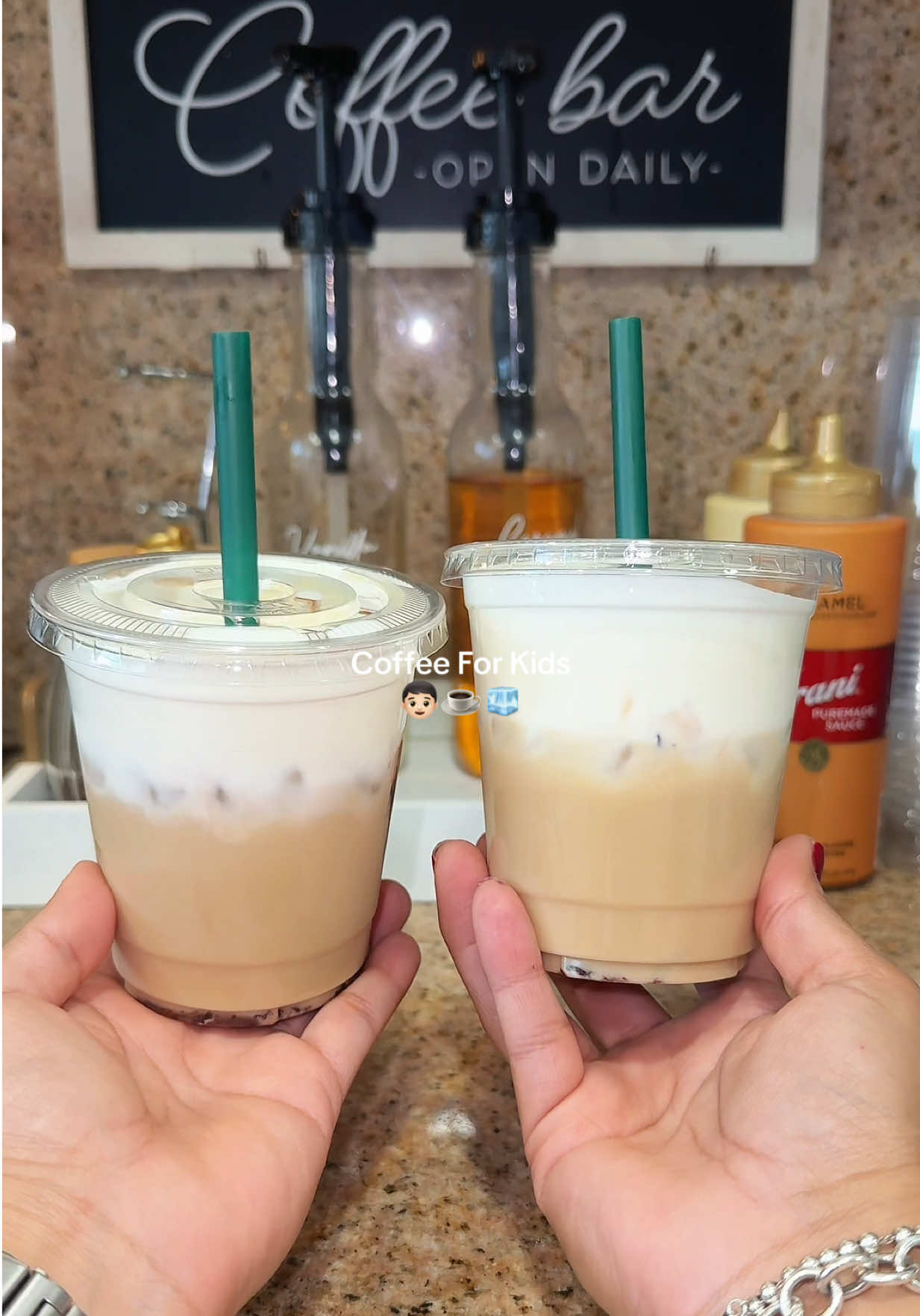 TikTok post by @jandragarcia_ for Kiid Coffee. Caption reads: [...] my kids can enjoy their own coffee🤗....