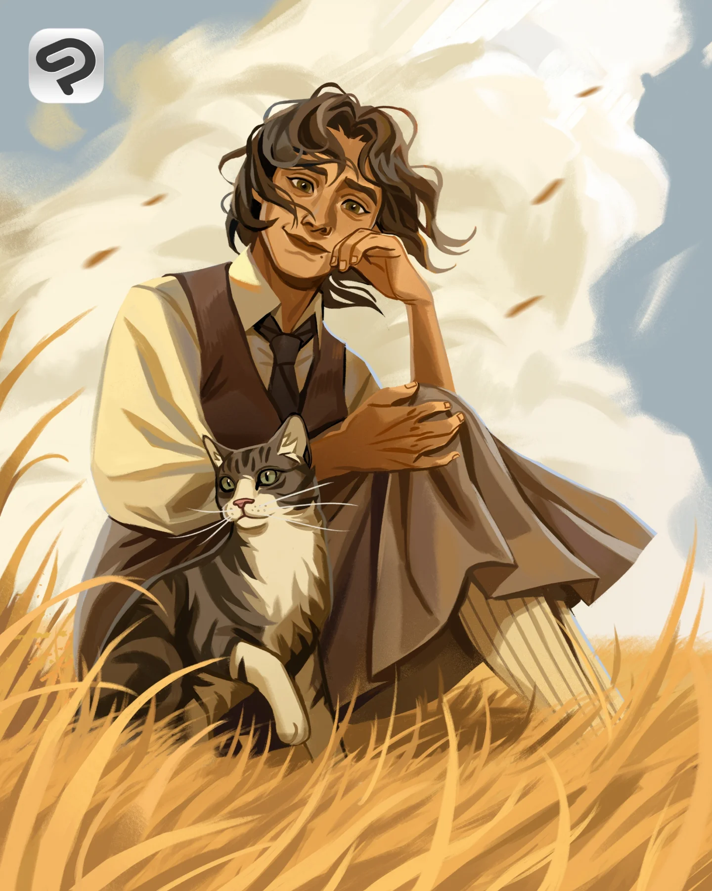 Instagram post by @hansoeii for Clip Studio Paint. Caption reads: 🐈🌾✨️!

So excited to show you guys what I got to....