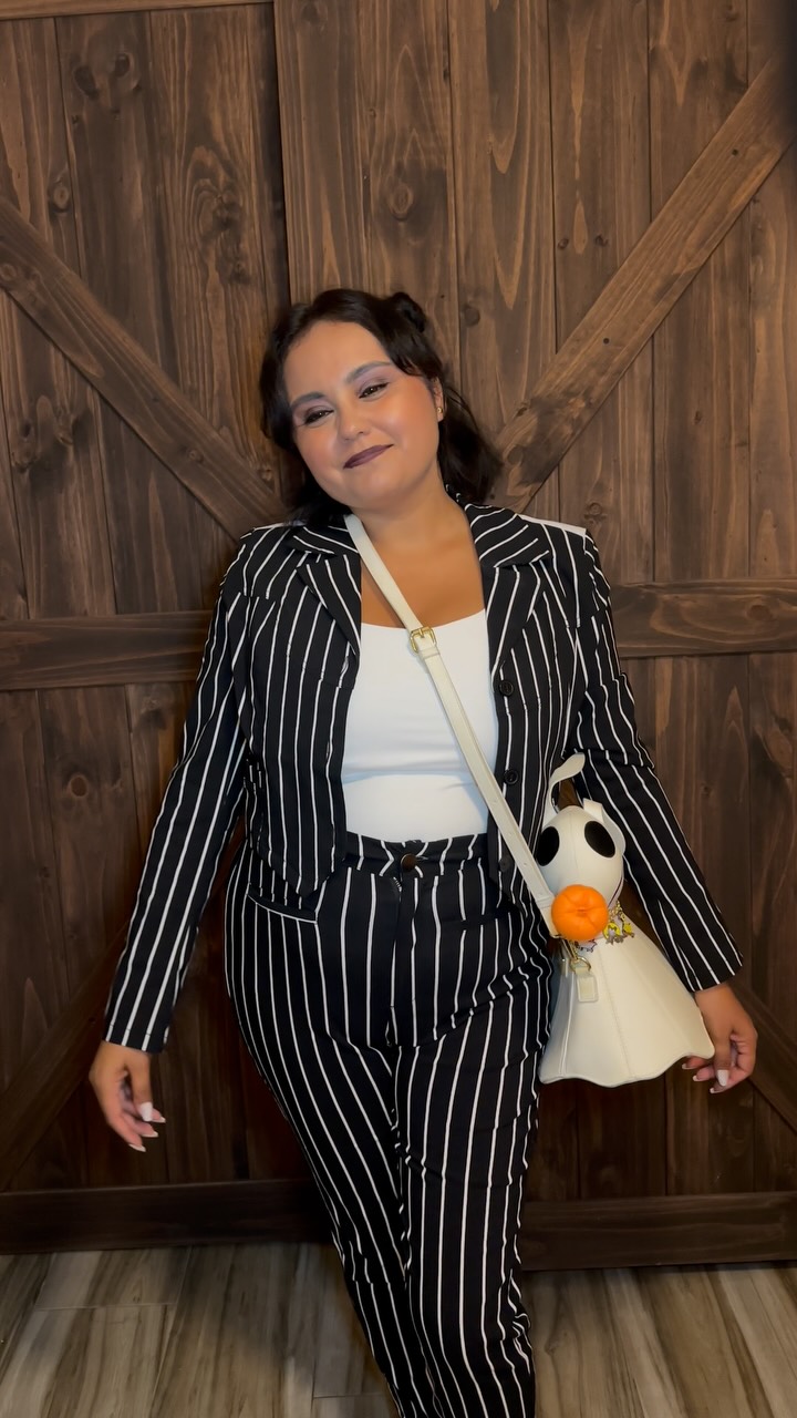 Instagram post by @thekatadventure for Unique Vintage. Caption reads: 🎩✨ Serving Jack Skellington vibes in the most....