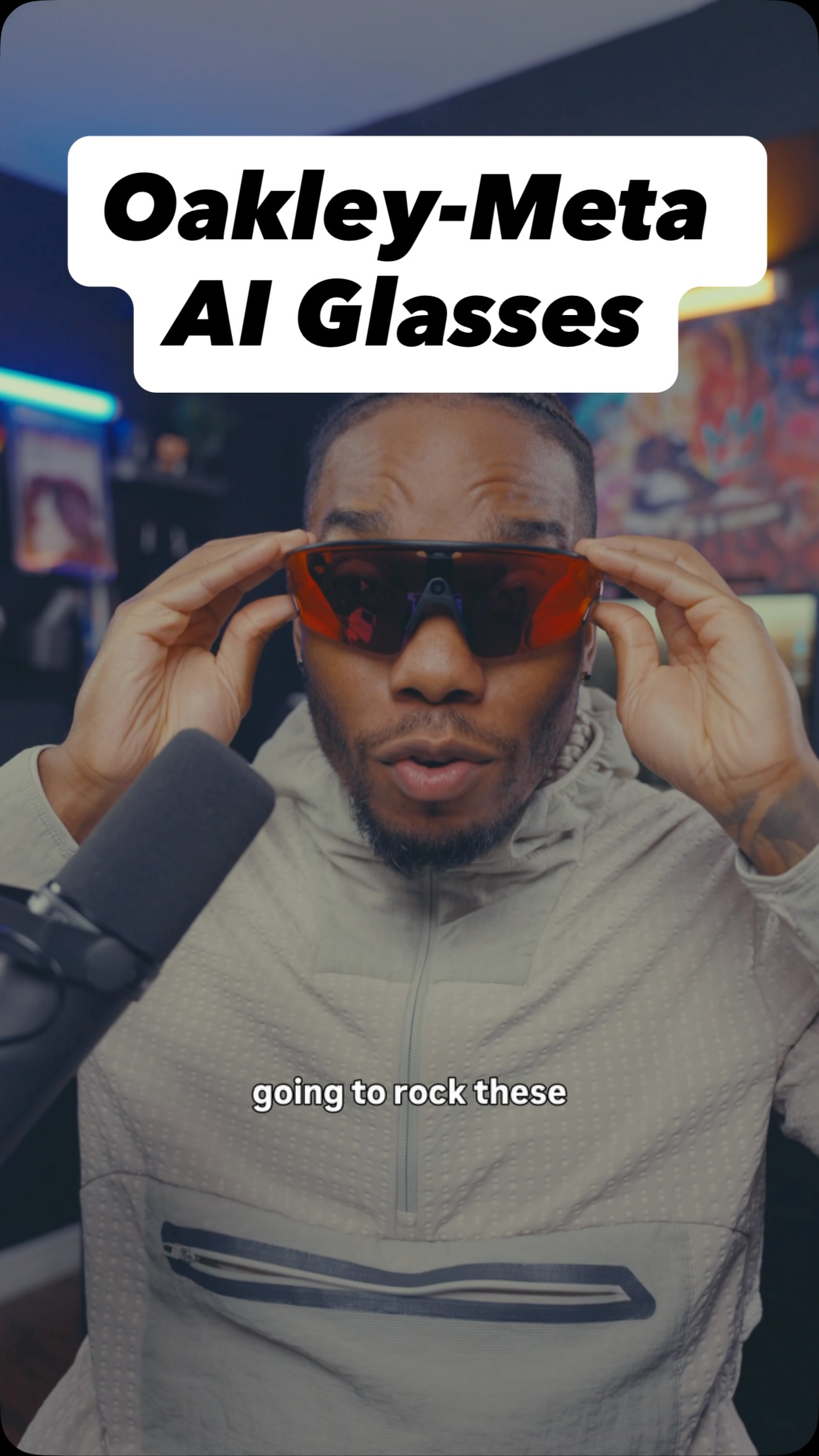 Instagram post by @shoandtech for Best Buy. Caption reads: @OakleyMeta Vanguard takes AI glasses to the next....