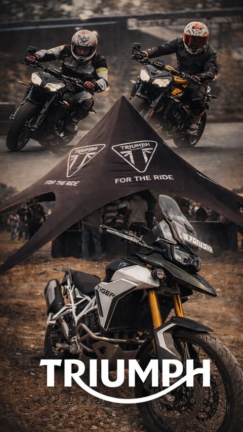 Instagram post by @littledehradunstories for Triumph Motorcycles. Caption reads: Dehradun witnessed something legendary. 🏍️ This....