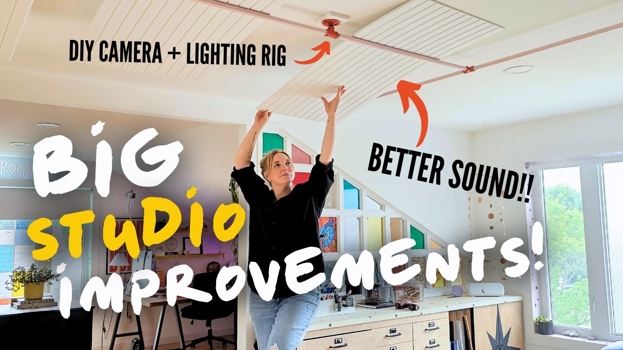 YouTube post by @diyinprogress for ISOtunes. Caption reads: the studio "glow-up" you didn’t know you needed ✨....