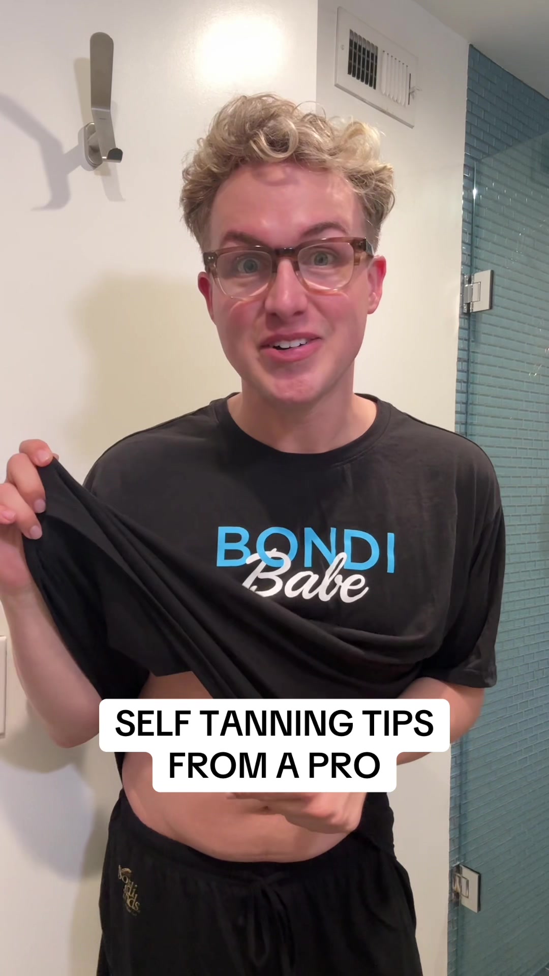 TikTok post by @gaymanwithaspraytan for Bondisands. Caption reads: [...] @Shoppers Drug Mart. #bondisands....