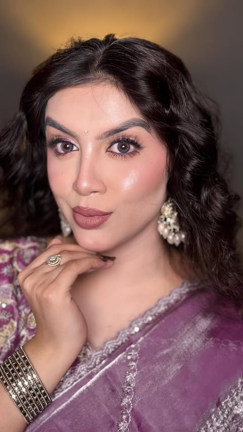 Instagram post by @gunjanaggarwalmua for Aqualens. Caption reads: Shaadi look without dreamy eyes? Impossible 😌✨....