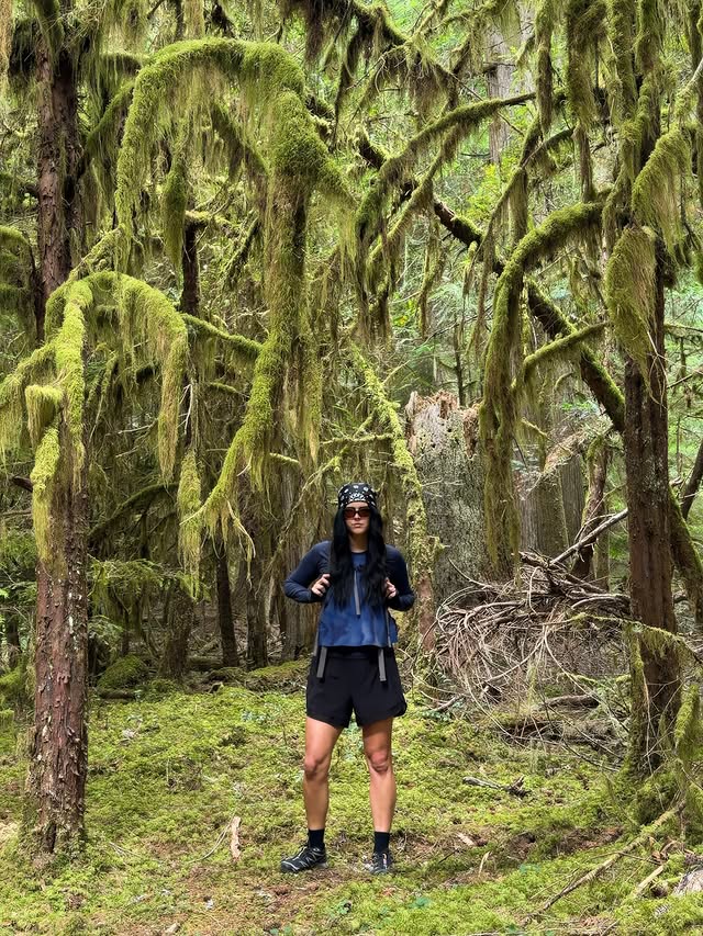 Instagram post by @lauren.clarridge for ATHLETA. Caption reads: endless adventures in the Athleta wilder run....