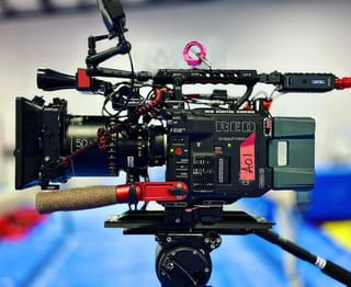 Instagram post by @brianaichlmayr for SmallHD. Caption reads: First time with the RED V-Raptor XL.