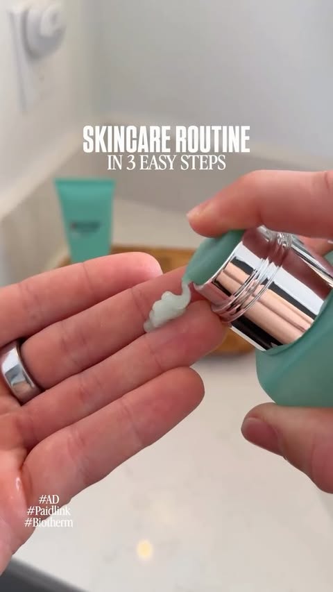 Instagram post by @riquelmejosh for BIOTHERM. Caption reads: [...] routine broken down in 3 easy steps w/....