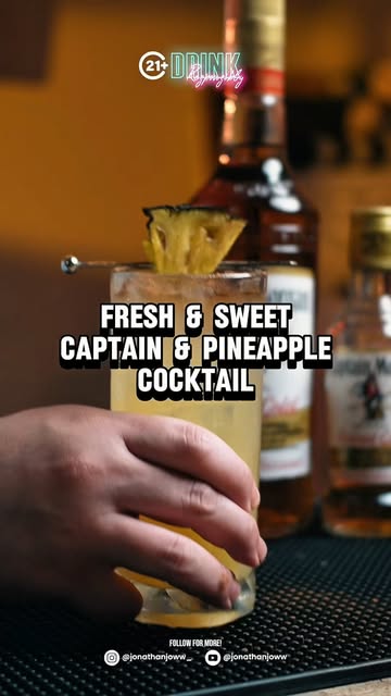 Instagram post by @jonathanjoww_ for Captain Morgan. Caption reads: [...] & sweet! Sekali cobain cocktail dari....