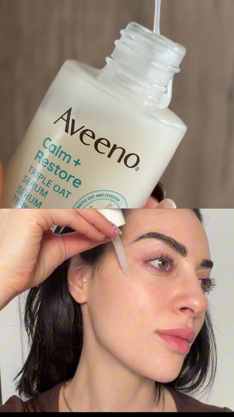Instagram post by @therealkco for Aveeno. Caption reads: Sensitive, irritated skin that won’t cost an arm +....
