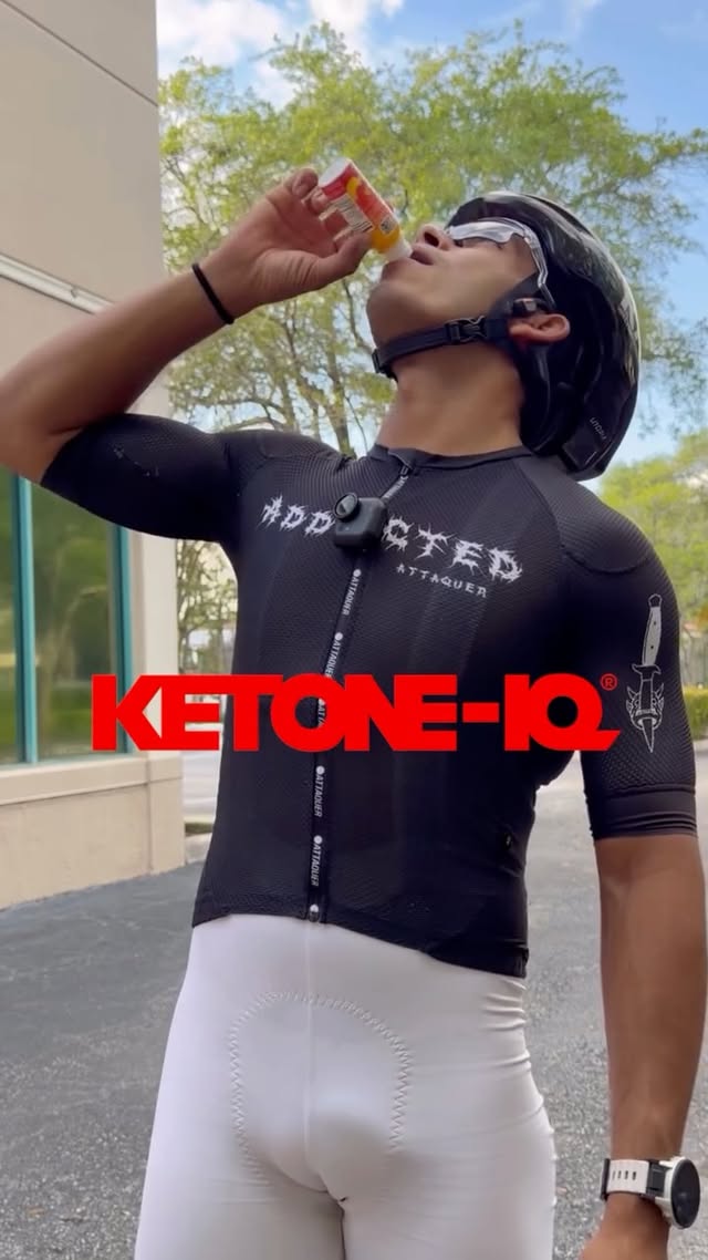 Instagram post by @cyclingdeath for Ketone-IQ. Caption reads: [...] to last longer - @ketone 🥵🔥 Try Ketone-IQ....