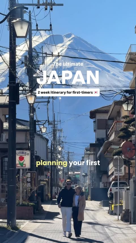 Instagram post by @aidenandmaddy for Luxury Escapes. Caption reads: Visiting Japan for the first time? 🇯🇵👇 We know....