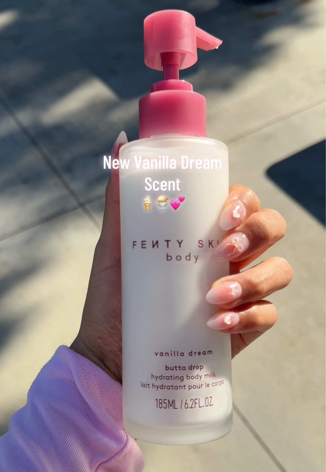 TikTok post by an influencer for Fenty Beauty. Caption reads: Fenty Vanilla Dream 💕 @Fenty Beauty #fentybeauty....