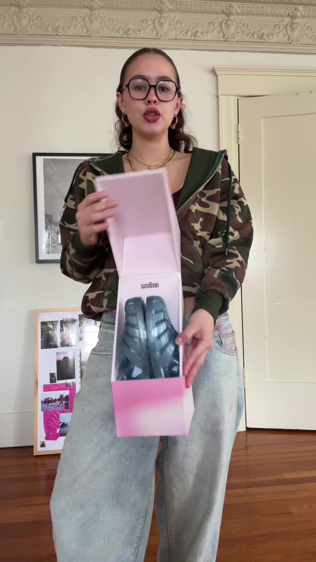 TikTok post by @toomuchtime1999 for Shop Melissa. Caption reads: new shoes challenge!!! @Melissa USA #ad....