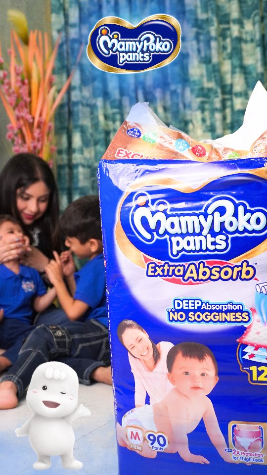 Instagram post by @the.sassy.mom for MamyPoko. Caption reads: Two brothers, one diaper, and a whole lot of love.....