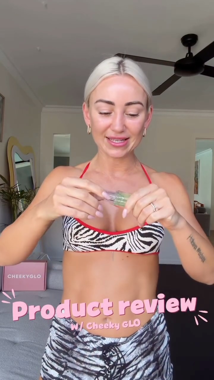 Instagram post by @holliee.rose for Cheekyglo. Caption reads: Happy birthday @cheekyglo 💗🎀

#ad #cheekyglo....