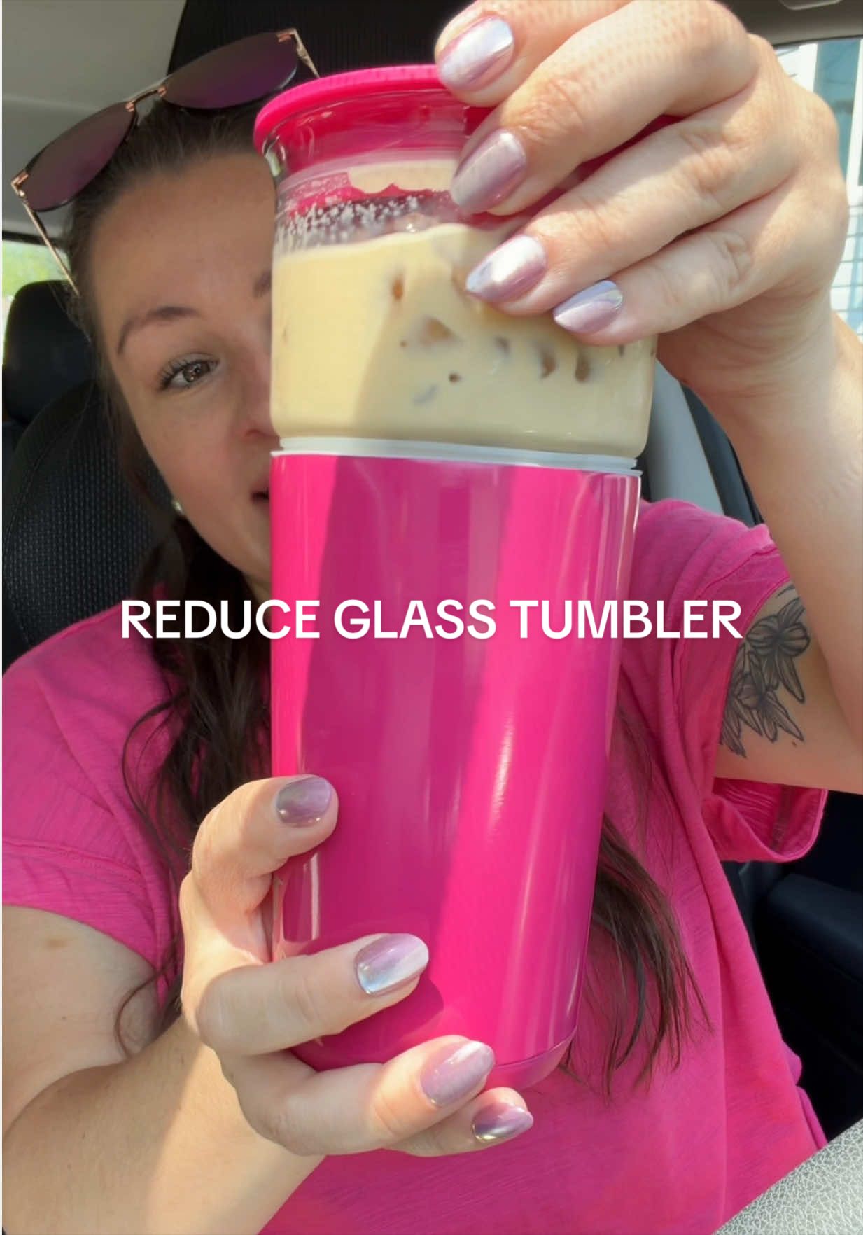 TikTok post by @seasonaldiariess for Reduce. Caption reads: @Reduce just release a chunky straw glass [...].