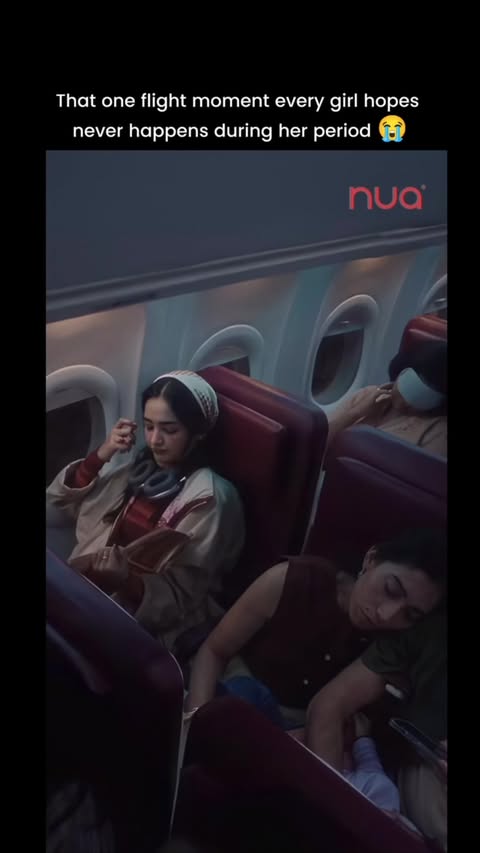 Instagram post by @beingrealwoman for Nua. Caption reads: [...] when you’re stuck in the window seat.....