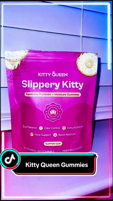 TikTok post by @chennique_ttshop for KittyQueen. Caption reads: [...] Elm 60 Count Pineapple Flavor @KittyQueen....