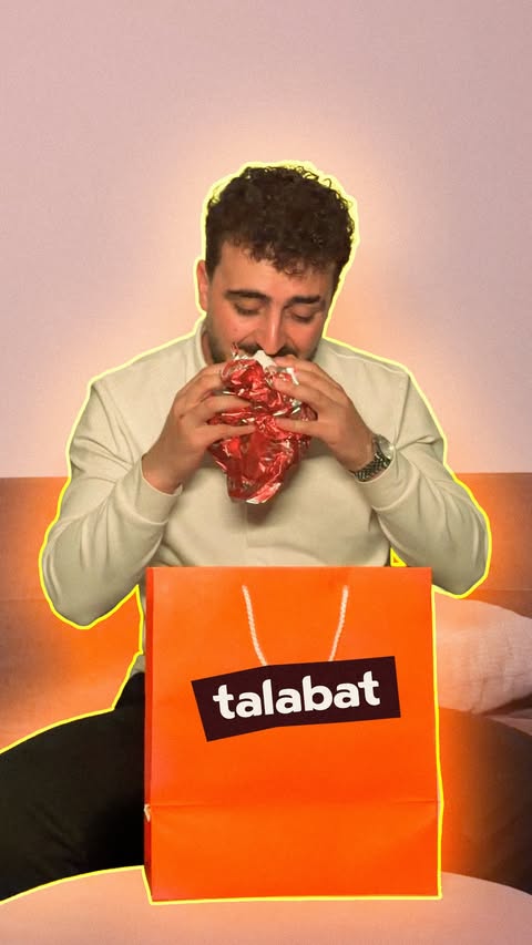 Instagram post by @kawarsalah for talabat. Caption reads: Everything reminds you of food… just order....