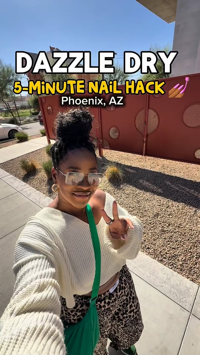 Instagram post by @destinyliley for Dazzle Dry. Caption reads: [...] nails in years, but after trying Dazzle Dry....