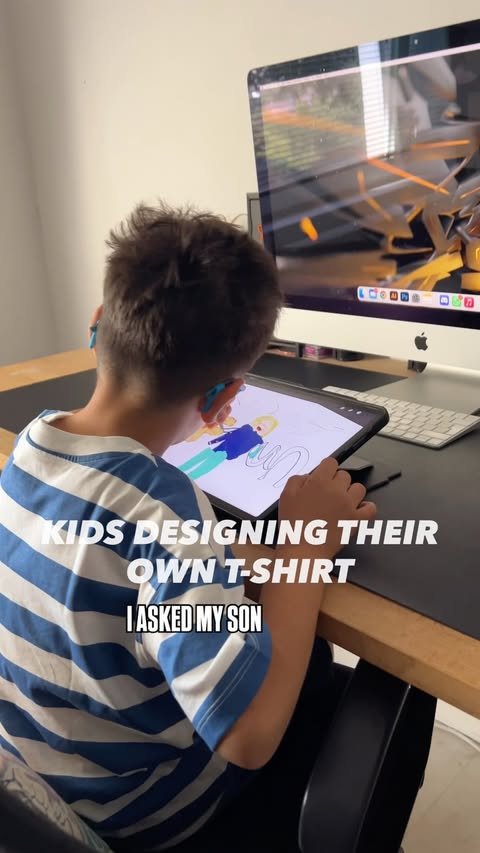 Instagram post by @mr.bakeroner for xTool Deutschland. Caption reads: Ad/ My son designed his own t-shirt and printed....