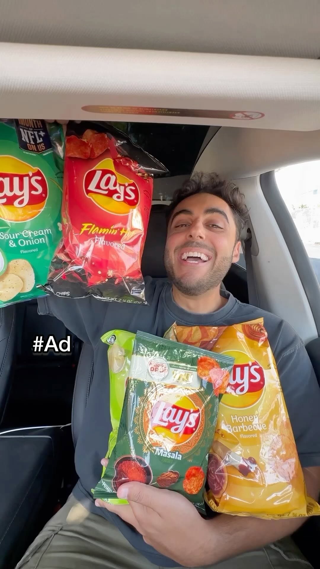 Instagram post by @how.kev.eats for Lay's. Caption reads: #ad Lay’s has Masala flavored chips??? I wonder....
