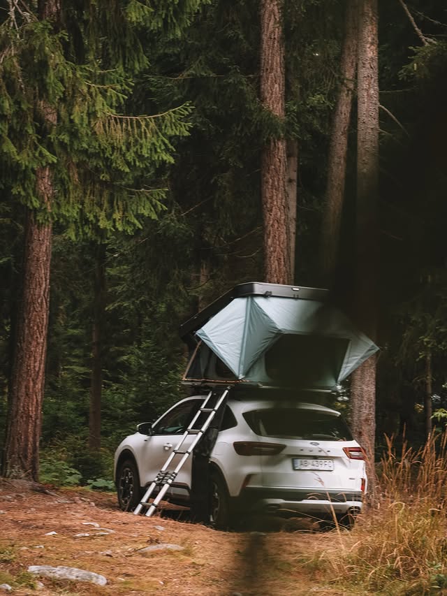 Instagram post by @michaela_krajanova for Thule. Caption reads: [...] this season. 🌲 . . . AD/ @ford_slovakia....